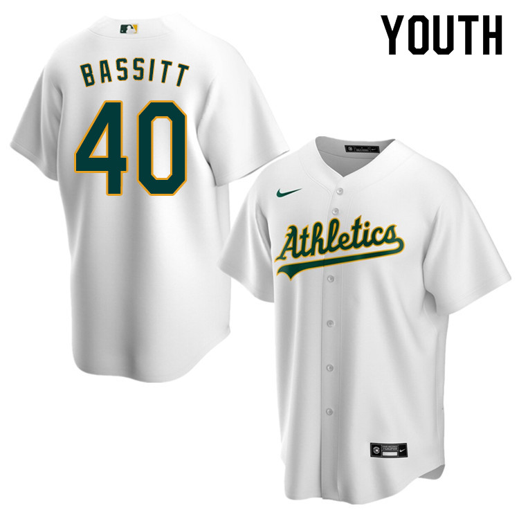 Nike Youth #40 Chris Bassitt Oakland Athletics Baseball Jerseys Sale-White